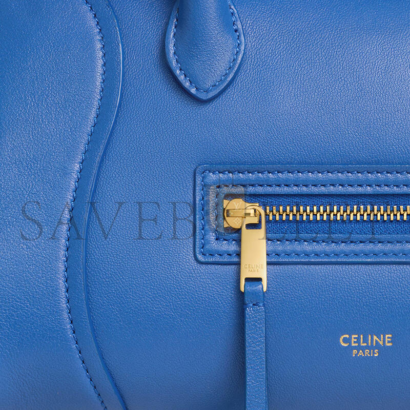 CELINE SMALL NEW LUGGAGE IN SUPPLE SHINY LAMBSKIN 124213GW2.GFU9 (24*15.5*11cm)